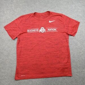 Ohio State Buckeyes Shirt Mens Large Red NCAA Football Nike Dri Fit Tee